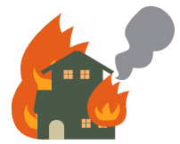 イラスト：家屋の火事